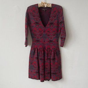 Marchesa Voyage Womens Jacquard Knitted Dres